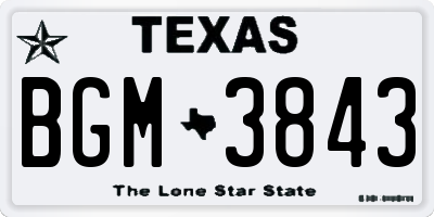 TX license plate BGM3843