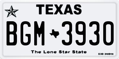 TX license plate BGM3930