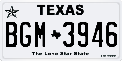 TX license plate BGM3946