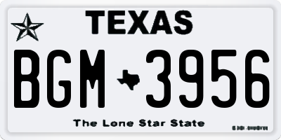 TX license plate BGM3956