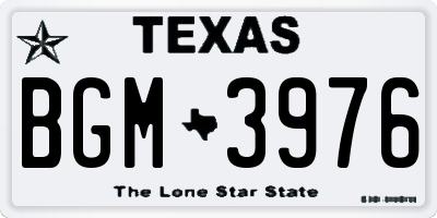 TX license plate BGM3976
