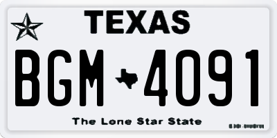 TX license plate BGM4091