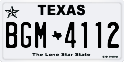 TX license plate BGM4112
