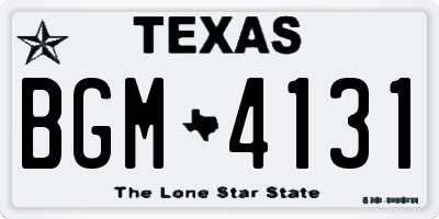 TX license plate BGM4131