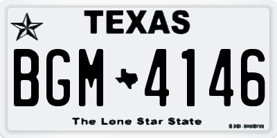 TX license plate BGM4146