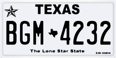 TX license plate BGM4232