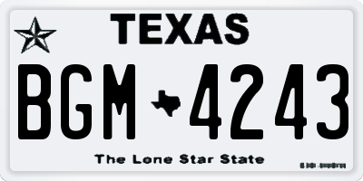 TX license plate BGM4243