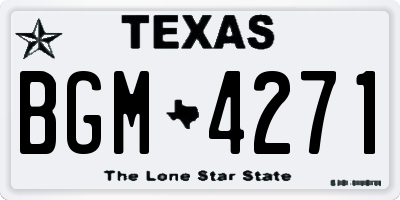 TX license plate BGM4271