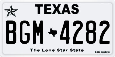 TX license plate BGM4282