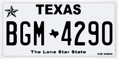 TX license plate BGM4290
