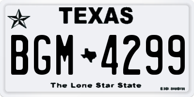 TX license plate BGM4299