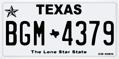 TX license plate BGM4379