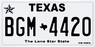 TX license plate BGM4420