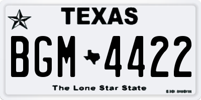 TX license plate BGM4422