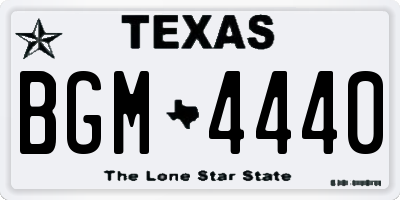 TX license plate BGM4440