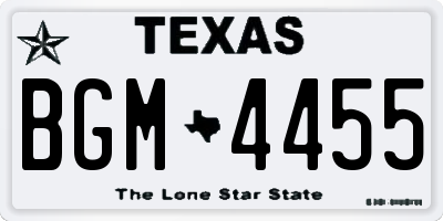 TX license plate BGM4455