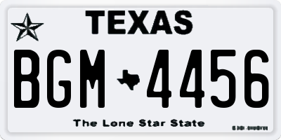 TX license plate BGM4456