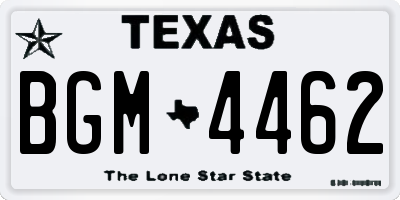 TX license plate BGM4462