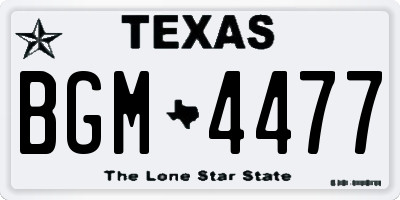 TX license plate BGM4477