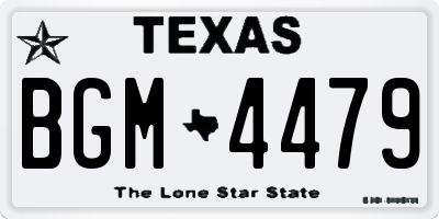 TX license plate BGM4479