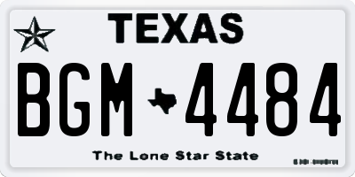 TX license plate BGM4484