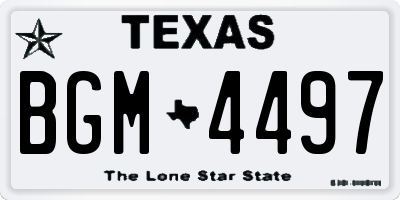 TX license plate BGM4497