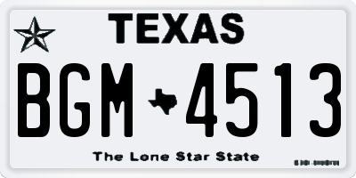 TX license plate BGM4513