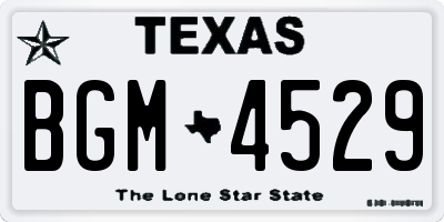 TX license plate BGM4529