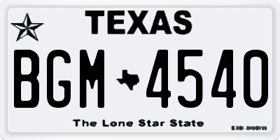 TX license plate BGM4540