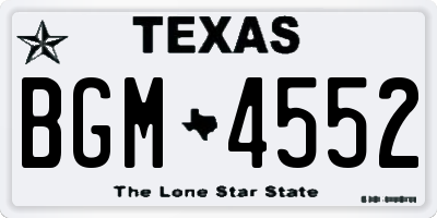 TX license plate BGM4552