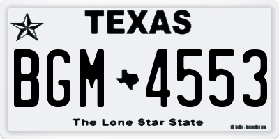 TX license plate BGM4553