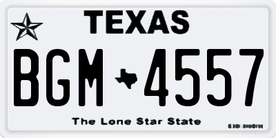 TX license plate BGM4557