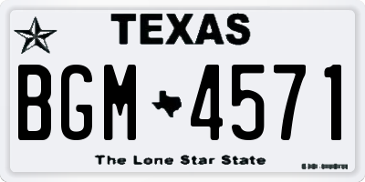 TX license plate BGM4571