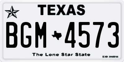 TX license plate BGM4573