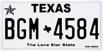 TX license plate BGM4584