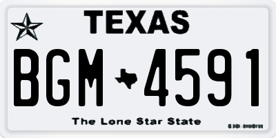 TX license plate BGM4591
