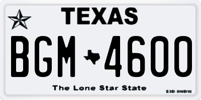 TX license plate BGM4600