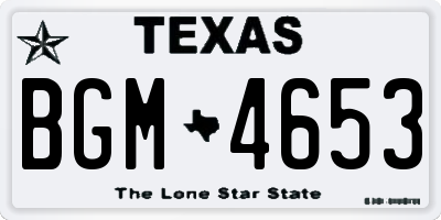 TX license plate BGM4653