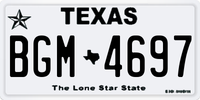 TX license plate BGM4697