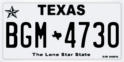 TX license plate BGM4730