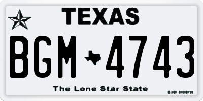 TX license plate BGM4743