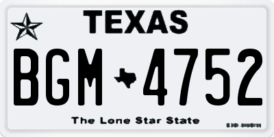 TX license plate BGM4752