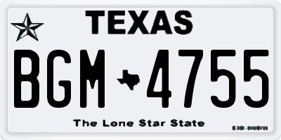 TX license plate BGM4755