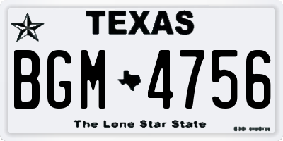 TX license plate BGM4756