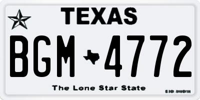 TX license plate BGM4772