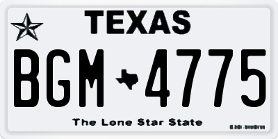 TX license plate BGM4775