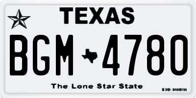 TX license plate BGM4780