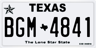 TX license plate BGM4841
