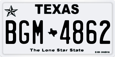 TX license plate BGM4862