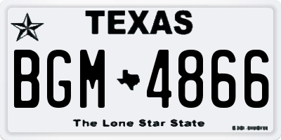TX license plate BGM4866